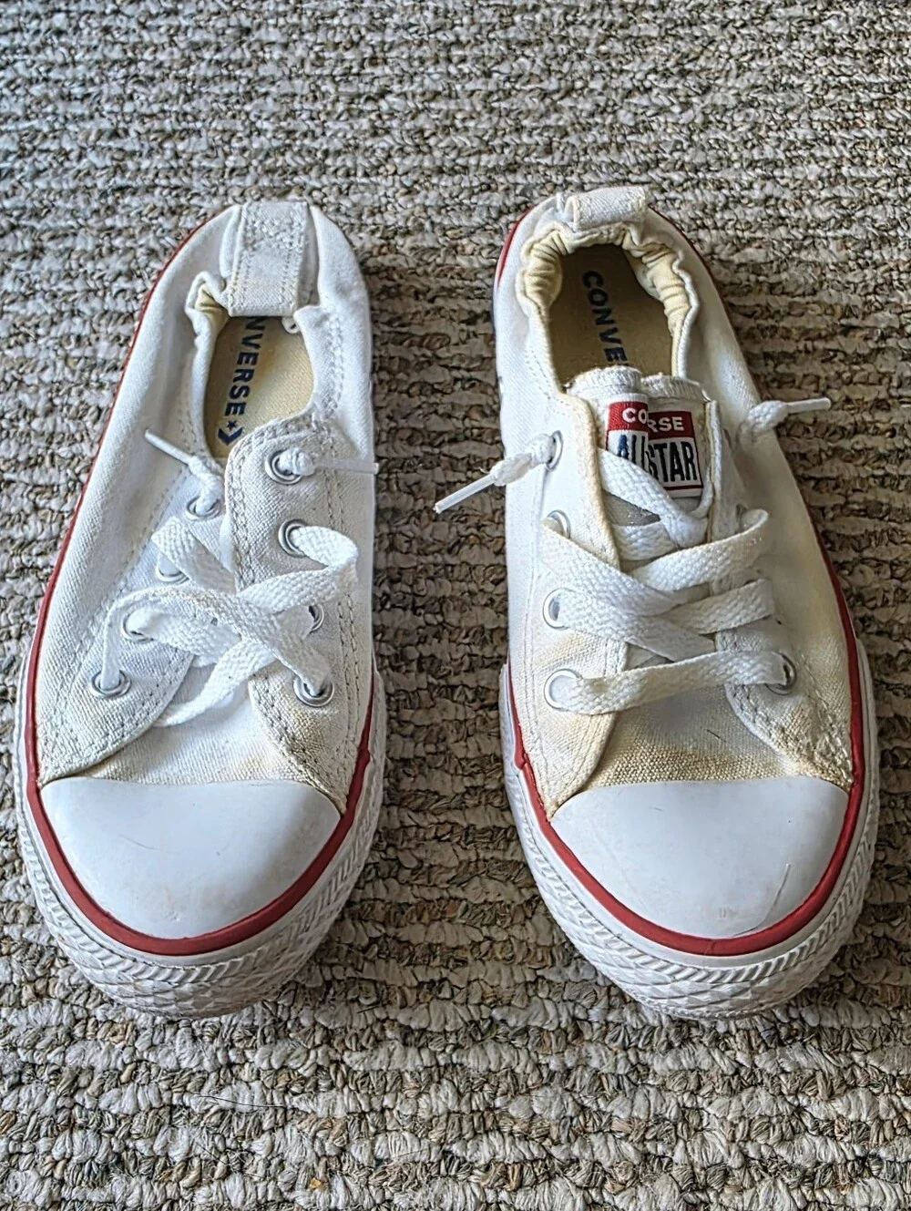 White Shoreline Converse Slip On Shoes